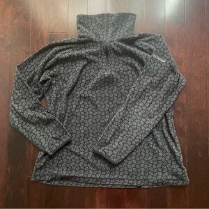 Columbia Checkered Women’s Sweatshirt Quarter Zip Pullover Size XL Black